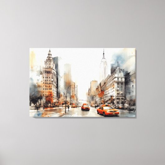 New York City, gestrekte canvas print (Voorkant)