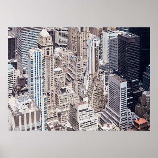 New York City gevarieerde architectuur, kleur toon Poster (Voorkant)