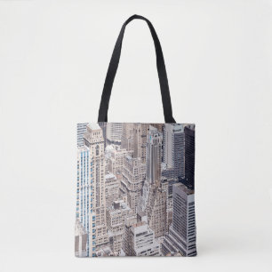 New York City gevarieerde architectuur, kleur toon Tote Bag