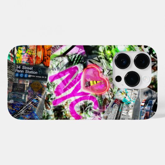 New York City Graffiti Empire State iPhone Case (Achterkant (horizontaal))