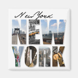 New York City Graphical Tourism Montage Magneet