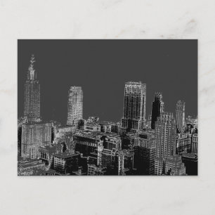 New York City Grey Pop Art Briefkaarten