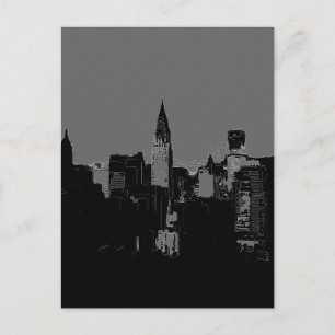 New York City Grey Pop Art Briefkaarten