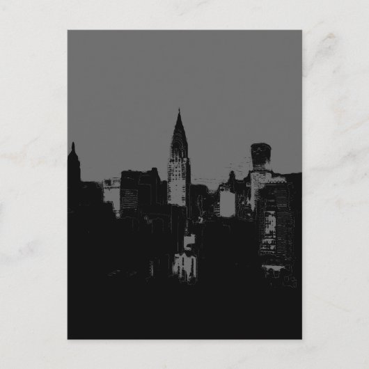New York City Grey Pop Art Briefkaarten (Voorkant)