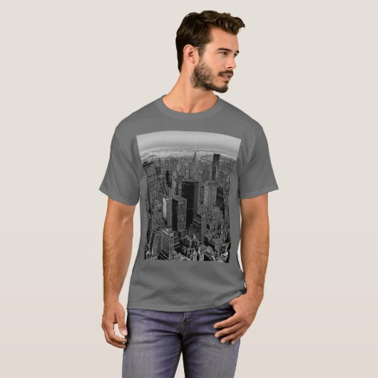 New York City Grey Pop Art Style T-shirt (Voorkant volledig)