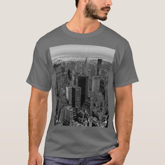 New York City Grey Pop Art Style T-shirt (Voorkant)