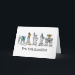 New York City Hanukkah Chanukah Holiday NYC Feestdagen Kaart<br><div class="desc">Vakantiekaart met mijn originele pen-en-inkt "New York Hanukkah"-illustratie. Kaart omvat het Chrysler-gebouw,  Empire State Building,  Washington Square Arch,  Brooklyn Bridge en Vrijheidsbeeld "gekleed" voor de winterse feestdagen. Zie je niet wat je zoekt? Hulp nodig bij aanpassingen? Neem contact op met Rebecca om iets voor je te ontwerpen.</div>