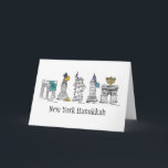 New York City Hanukkah Chanukah Holiday NYC Feestdagen Kaart<br><div class="desc">Vakantiekaart met mijn originele pen-en-inkt "New York Hanukkah"-illustratie. Kaart omvat het Chrysler-gebouw,  Empire State Building,  Washington Square Arch,  Brooklyn Bridge en Vrijheidsbeeld "gekleed" voor de winterse feestdagen. Zie je niet wat je zoekt? Hulp nodig bij aanpassingen? Neem contact op met Rebecca om iets voor je te ontwerpen.</div>