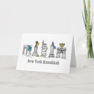 New York City Hanukkah Chanukah Holiday NYC Feestdagen Kaart