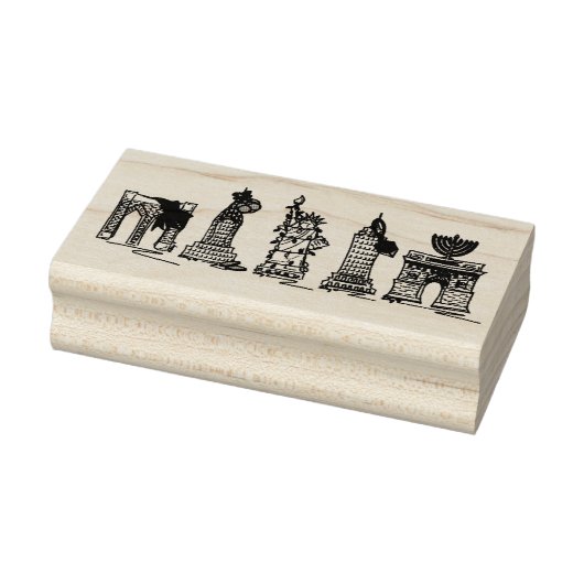 New York City Hanukkah Chanukah NYC Landmarks Rubberstempel (Stempel)