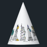 New York City Hanukkah NYC Jewish Holiday Chanukah Feesthoedjes<br><div class="desc">Met een originele pen-en-inkt illustratie van klassieke New York City-landmerken en pictogrammen, "gekleed" voor het vakantieseizoen van de Hanukkah. Geweldig voor iedereen die in NYC woont of houdt! Zie je niet wat je zoekt? Hulp nodig bij aanpassingen? Klik op "rebeccaheartsny" (rechterbovenhoek) en "neem contact op met deze ontwerper" om iets...</div>