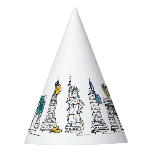 New York City Hanukkah NYC Jewish Holiday Chanukah Feesthoedjes (Voorkant)