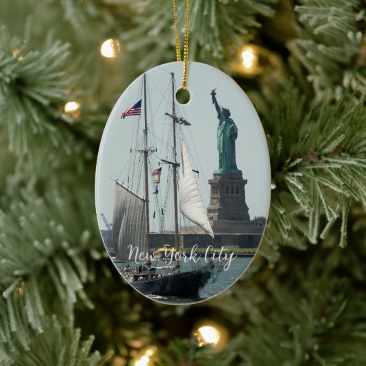 New York City Harbor Travel Photo Keramisch Ornament (Boom)