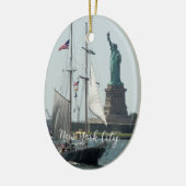New York City Harbor Travel Photo Keramisch Ornament (Links)