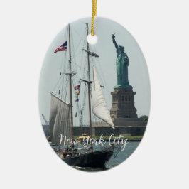 New York City Harbor Travel Photo Keramisch Ornament