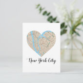 New York City Heart Map Briefkaart (Staand voorkant)