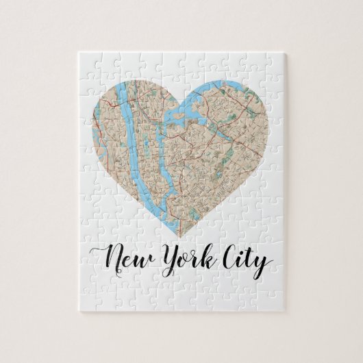 New York City Heart Map Legpuzzel (Verticaal)