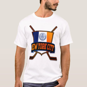 New York City Hockey vlag, met backprint T-shirt