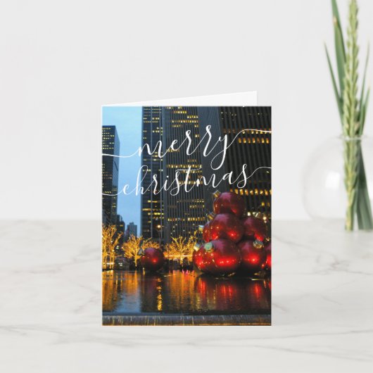 New York City Holiday Licht Merry Kerstmis Kaart (Voorkant)