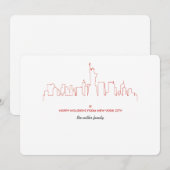 New York City Holiday Skyline Feestdagenkaart (Voorkant / Achterkant)