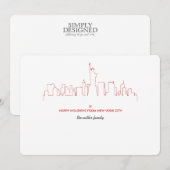 New York City Holiday Skyline Feestdagenkaart (Voorkant / Achterkant)