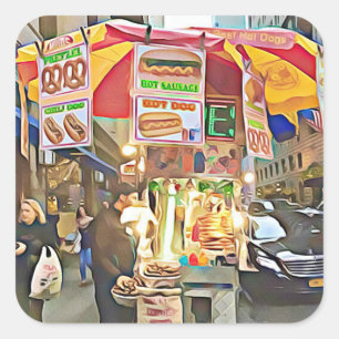 New York City Hot Dog Stand Foto Sticker