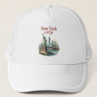 New York City – Iconic Statue & Skyline Hat Trucker Pet