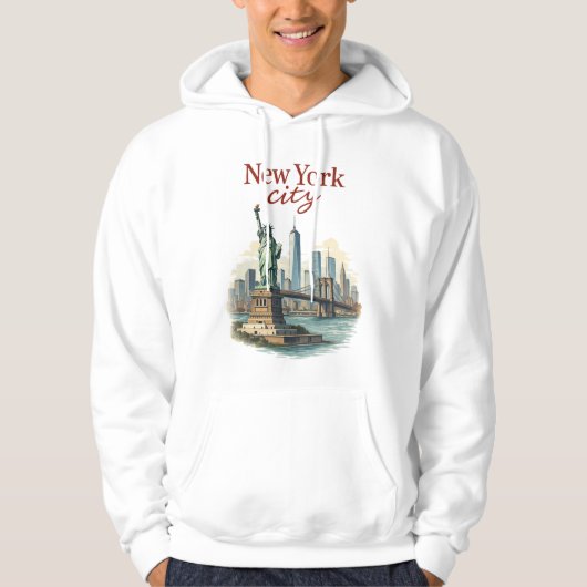 New York City – Iconic Statue & Skyline Hoodie (Voorkant)