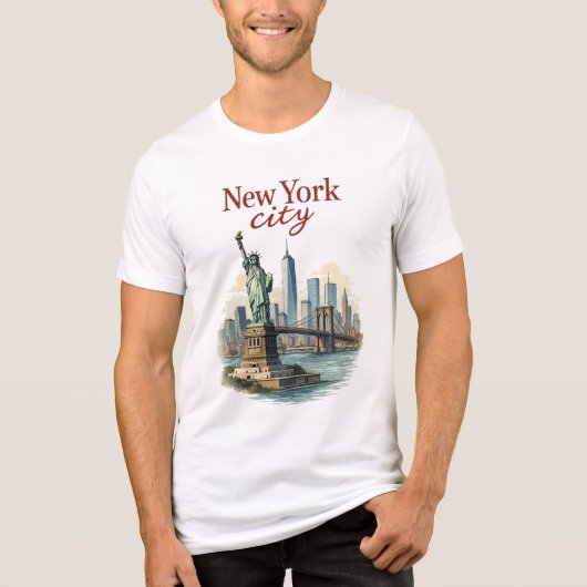 New York City – Iconic Statue & Skyline Shirt (Voorkant)