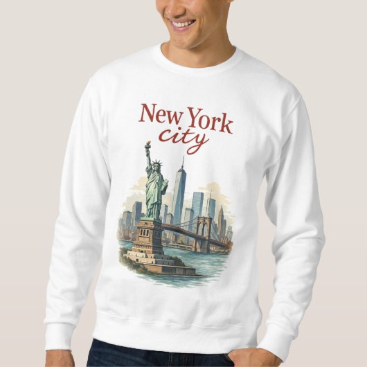 New York City – Iconic Statue & Skyline Sweatshirt (Voorkant)