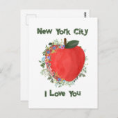 New York City, ik hou van je Big Apple Briefkaart (Voorkant / Achterkant)