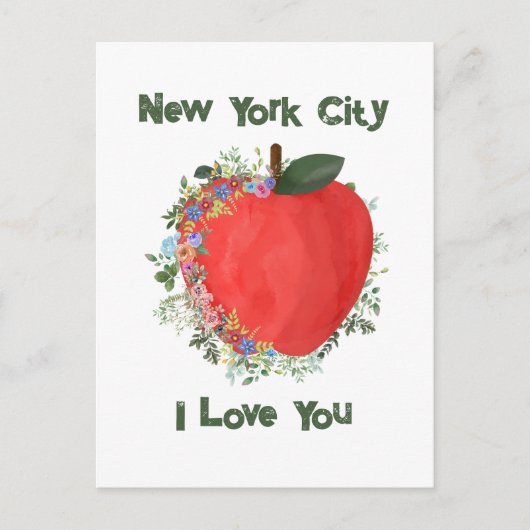 New York City, ik hou van je Big Apple Briefkaart (Voorkant)
