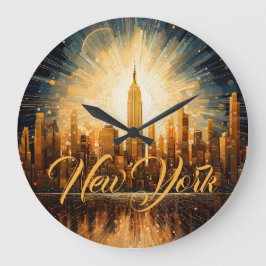 New York City, illustratie, Kleurrijk Modern Grote Klok