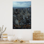 New York City in de schemering Poster (Keuken)