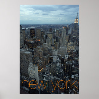 New York City in de schemering Poster