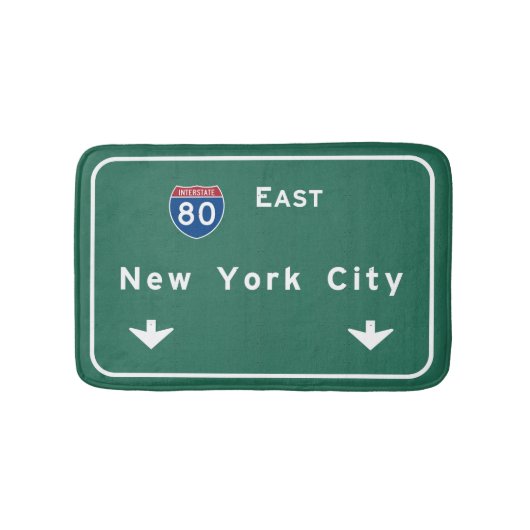 New York City Interstate Highway Freeway Road Sign Badmat (Voorkant)