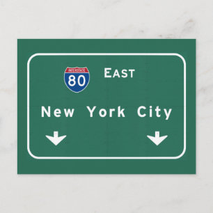 New York City Interstate Highway Freeway Road Sign Briefkaart