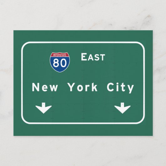 New York City Interstate Highway Freeway Road Sign Briefkaart (Voorkant)