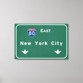 New York City Interstate Highway Freeway Road Sign Canvas Afdruk (Voorkant)