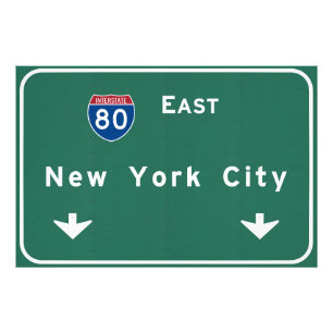 New York City Interstate Highway Freeway Road Sign Foto Afdruk