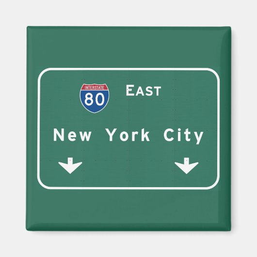 New York City Interstate Highway Freeway Road Sign Magneet (Voorkant)