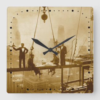  New York City Ironworkers Lunchtime Vierkante Klok