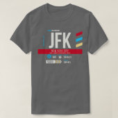 New York City JFK Airport Code Baggage Label T-shirt (Design voorkant)