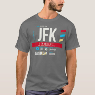 New York City JFK Airport Code Baggage Label T-shirt