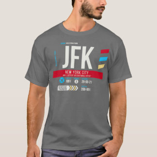 New York City JFK Airport Code Baggage Label T-shirt