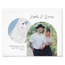 New York City Kaart Bruiloft Verloving Foto Gift