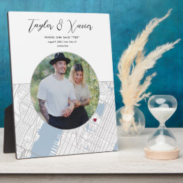 New York City Kaart Bruiloft Verloving Foto Gift Fotoplaat