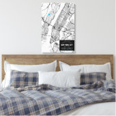New York City Kaart + Markeer je Locatie Canvas Afdruk (Insitu (Slaapkamer))