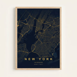 New York City Kaart  NYC Straatkunst Poster Cadeau