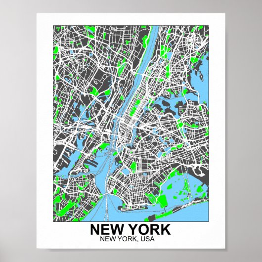 New York City Kaart Poster (Voorkant)